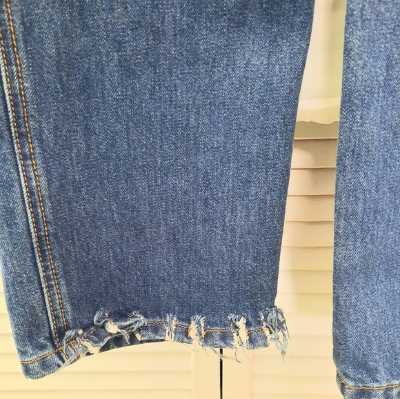 American Apparel Tomgirls 100% Cotton Distress Denim Blue Jeans Overalls Size L - Picture 12 of 15